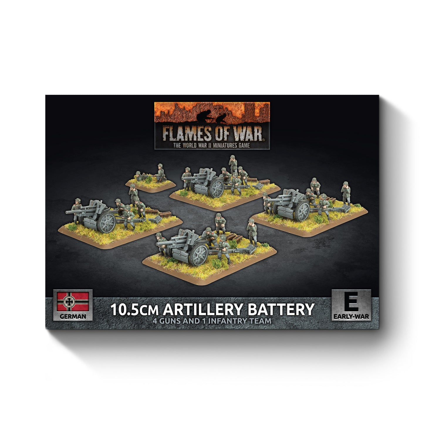 Flames of War: GBX205 10.5cm Artillery Battery (Early) (x4 guns Plastic)
