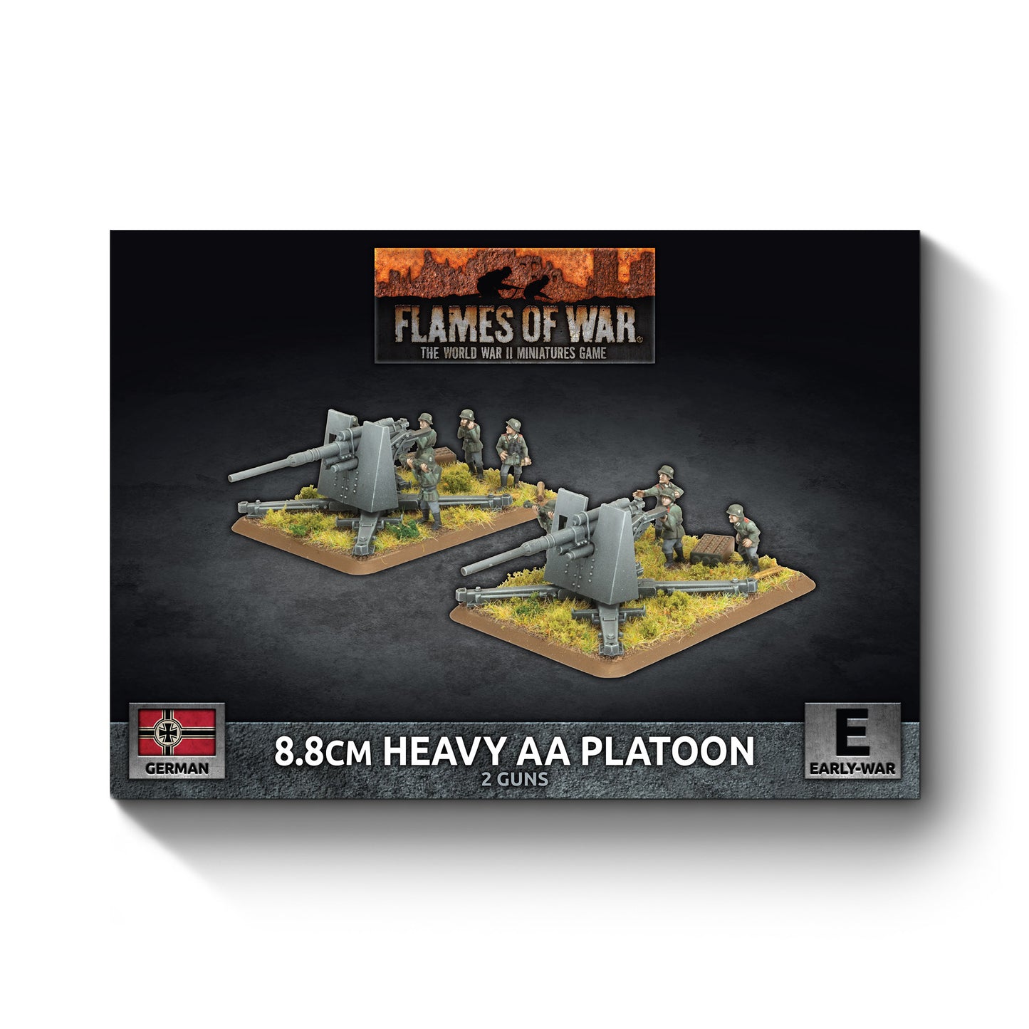 Flames of War: GBX206 8.8cm Heavy AA Platoon (Early) (x2 guns Plastic)