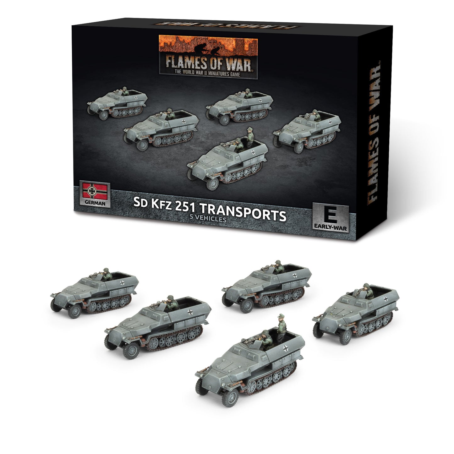 Flames of War: GBX207 Sd Kfz 251 half-track Transport Platoon (x5 Plastic)