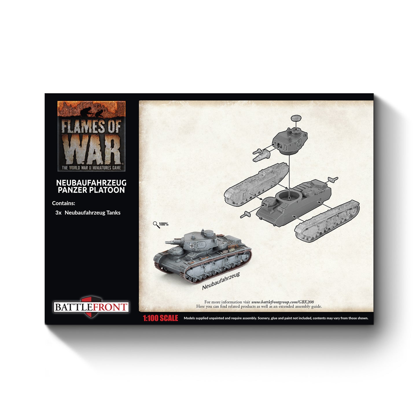 Flames of War: GBX208 Neubaufahrzeug Panzer Platoon (x3)