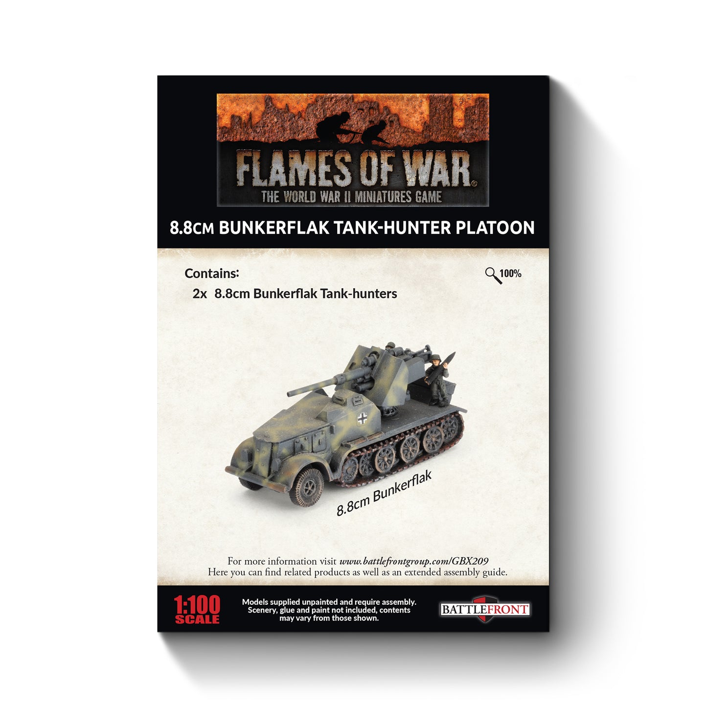 Flames of War: GBX209 8.8cm Bunkerflak Tank-hunter Platoon (x2)