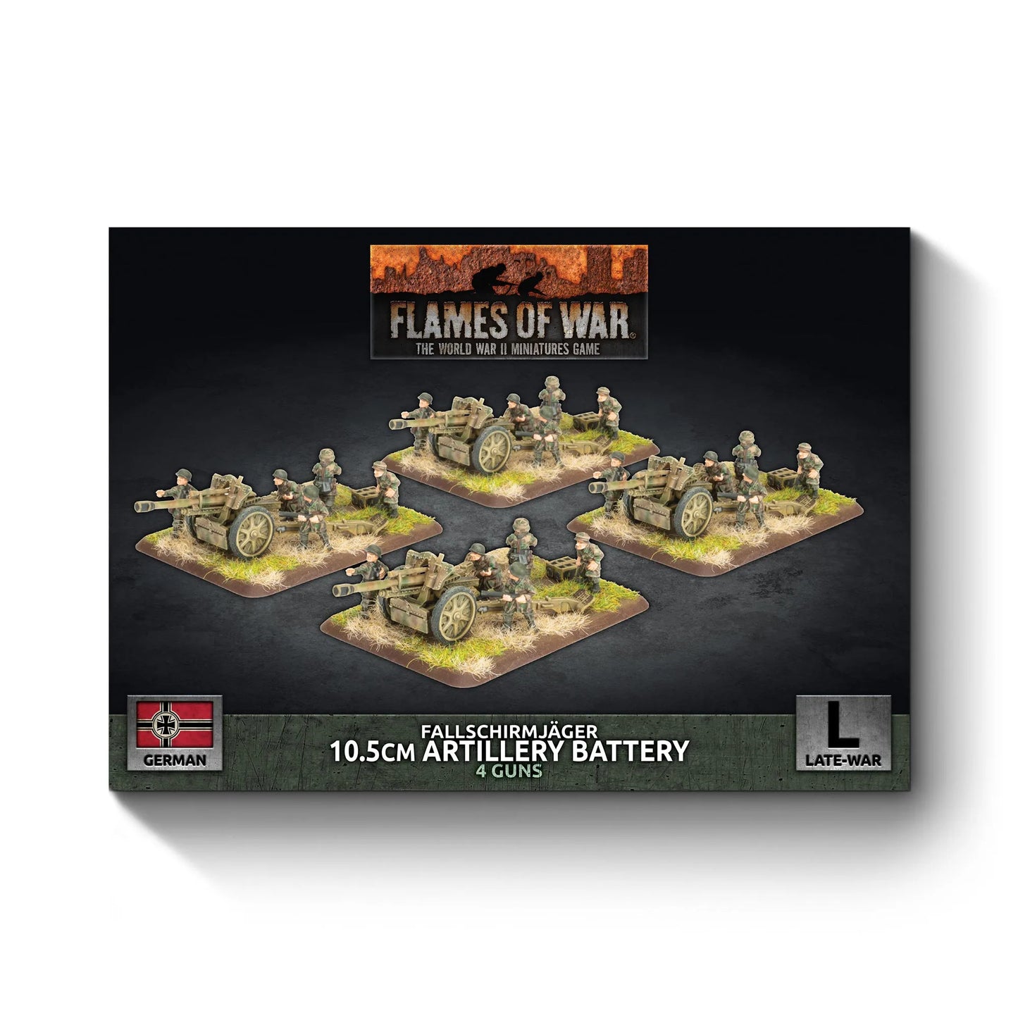 Flames of War: FJ 10.5cm Artillery Battery (x4 guns Plastic)