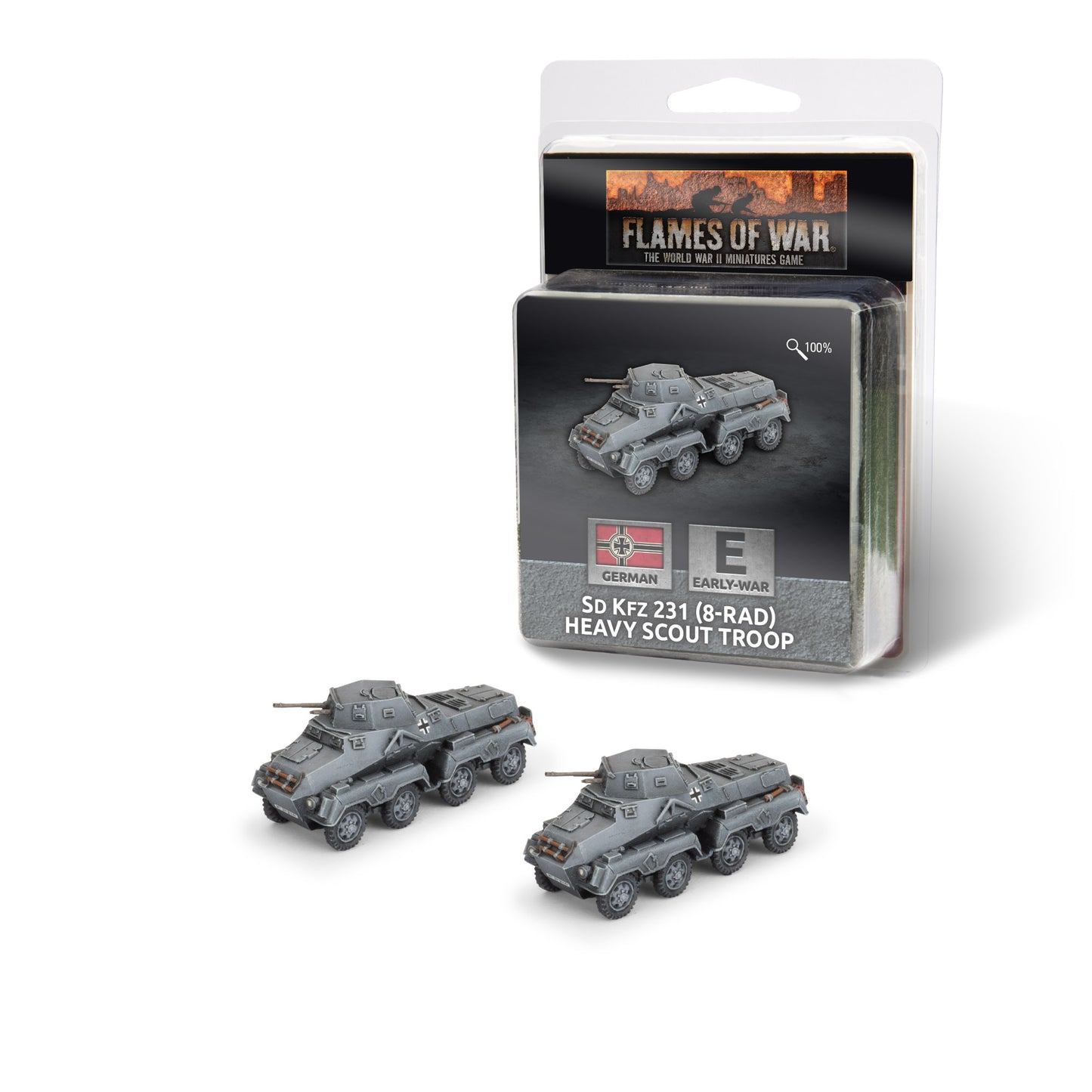 Flames of War: GE339 Sd Kfz 231 (8-rad) Heavy Scout Troop (x2)