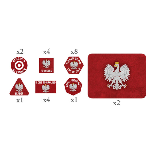 Flames of War: PL941 Polish Token (x20) & Objective (x2) Set