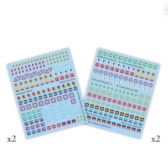Flames of War: British Decal Set (Italy)