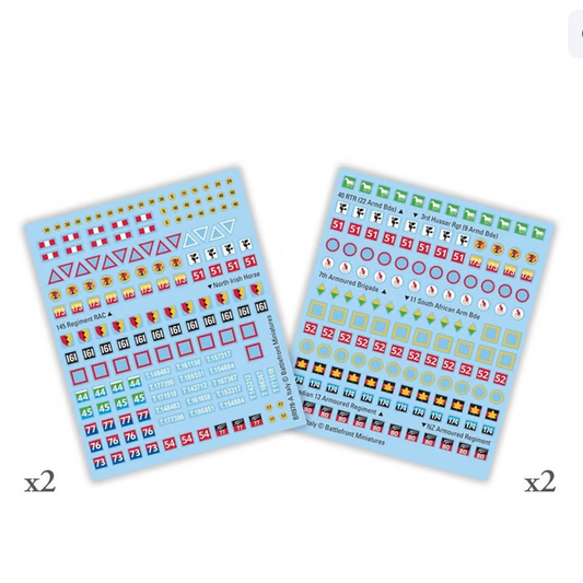 Flames of War: British Decal Set (Italy)